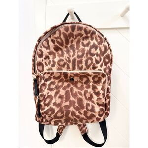 Kate Spade New York Taylor Satin Leopard Print Large Backpack